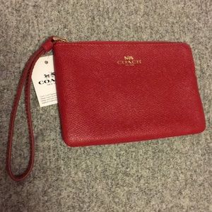 ❤️ Red Coach Wristlet